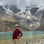 Humantay Lake Glacier Hiker Portrait
