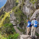 Inca Trail Hikers Rocky Cliff Path