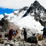 Salkantay Trek Hikers Snow Mountain