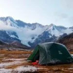Trekking Campsite Snow Capped Mountain